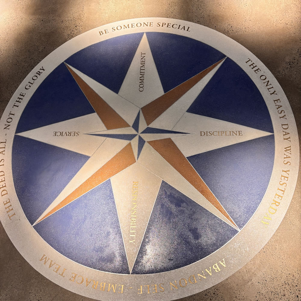 Replica Compass Rose in NSMSD’s Immersive Theater Replica Compass Rose in NSMSD’s Immersive Theater