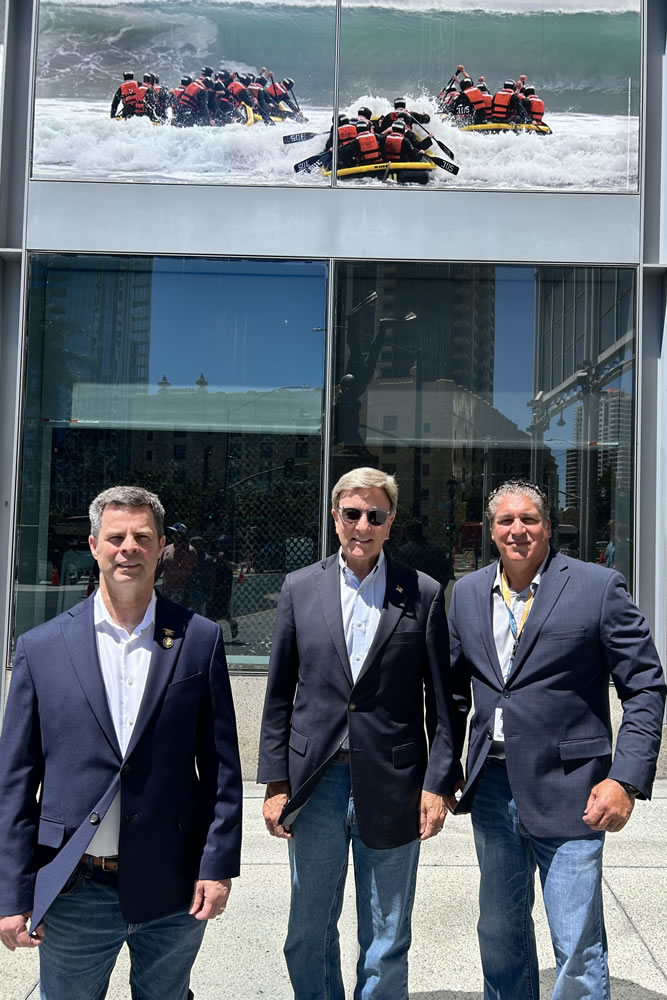 Left to Right: Rep. John McGuire (R-VA); Rep. Mike Rogers (R-AL), Chairman of the House Armed Services Committee; Gary Luna, Museum Director of Operations